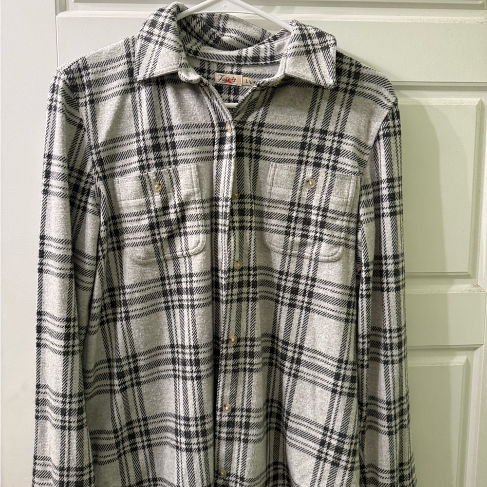 Faherty Gray and Black Flannel Shirt‎ Size Small